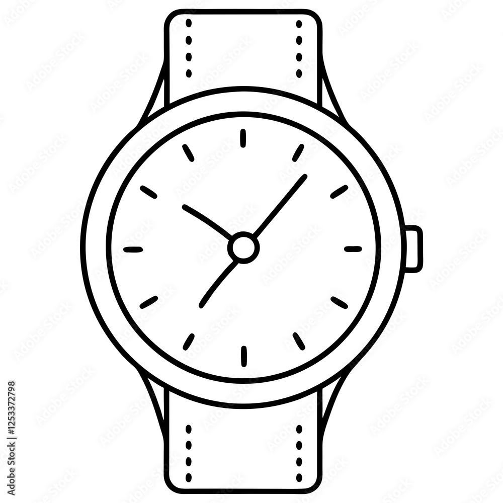 Minimalist Line Art Watch Design Sleek Dial & Clean Straps Minimalist Line Art Watch Design Sleek Dial & Clean Straps