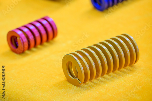 Close up the mold and die spring spare parts. photo