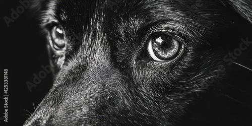 Black dog with its eyes closed