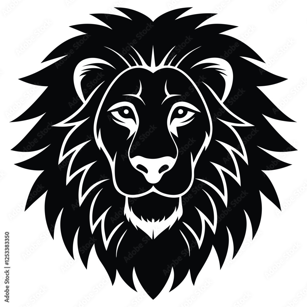 Obraz premium lion head vector illustration