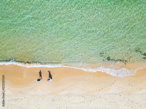 Aerial view of a beach shoreline