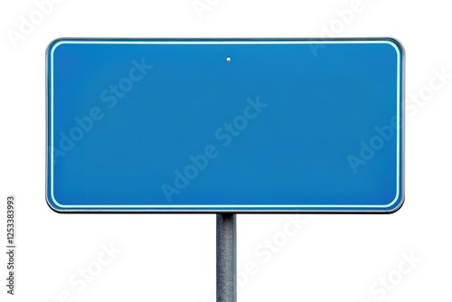 Blank Blue Road Sign: Simple, Clean, and Versatile Design Element. Perfect for wayfinding, directions, information graphics, or as a minimalist design asset. Easily customizable for your projects; add