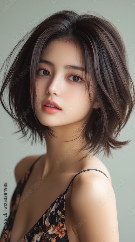 Naklejka premium 美女, 女性, 美しい, 顔, モデル, 日本, 韓国, 中国, アジア, カフェ, ファッション, 人々, 人, ブルネット, 髪の毛, 笑みを浮かべている, 目, 悲しい, 笑う, 淑女, 化粧, ライフスタイル, ポーズ, うっとりさせる魅力, 唇, 肌, ヘアスタイル, 長い, 黒, 暗い, 茶色, 1, スタイル, 文科系, 美しさ, ビジネス, シティ, 女, アーバン, 学生, アウ