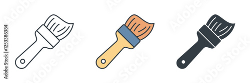 Paintbrush icon symbol vector illustration isolated on white background
