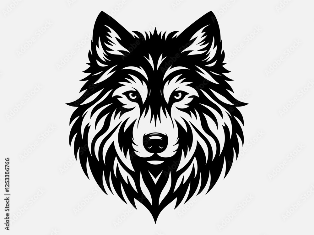 Fototapeta premium Wolf Head Silhouette Vector Illustration