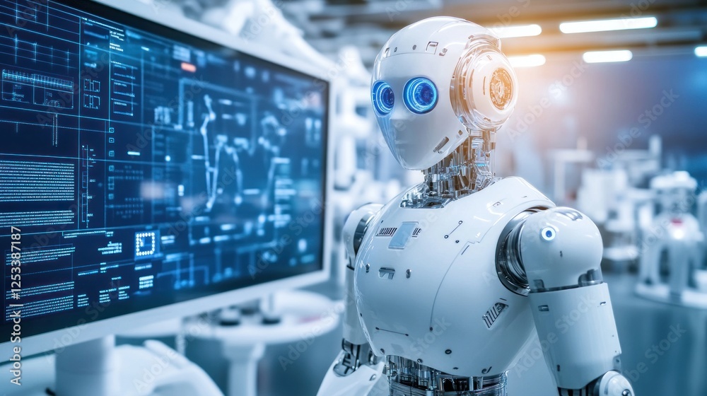 Advanced Robot in a Modern Technological Factory Setting Advanced Robot in a Modern Technological Factory Setting