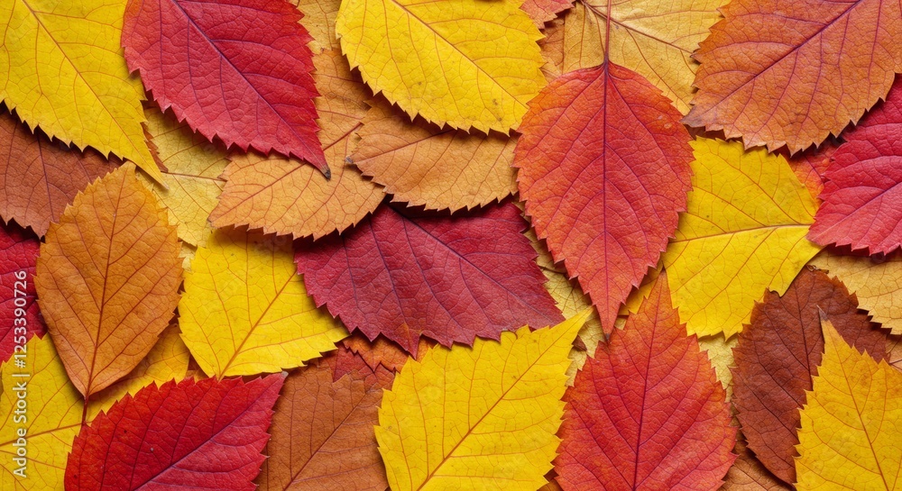 Colorful Autumn Leaves Background Texture in Red, Yellow and Orange Tones Colorful Autumn Leaves Background Texture in Red, Yellow and Orange Tones
