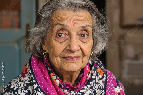 Elegant Portrait of an Aged Woman photo