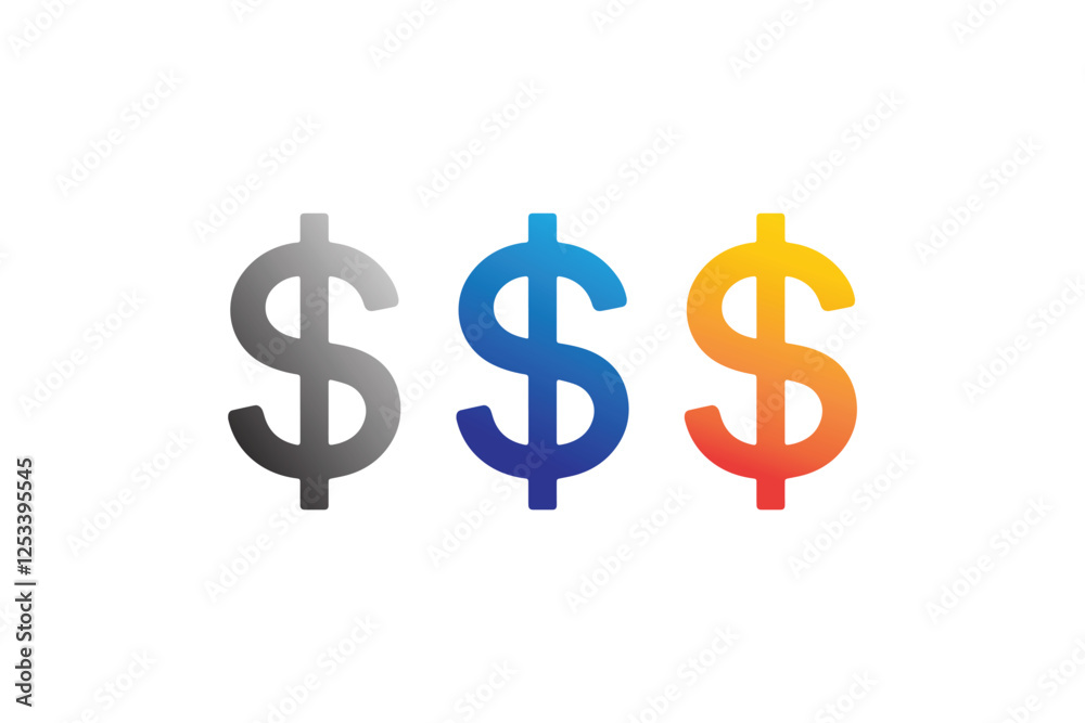 Doller sign icon vector silhouette isolated in white background Doller sign icon vector silhouette isolated in white background