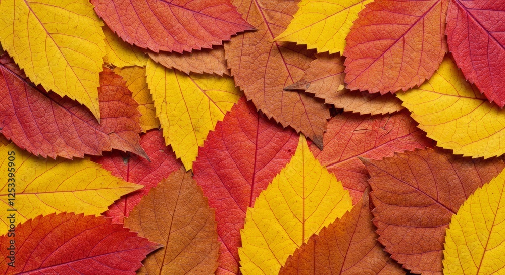 Colorful Autumn Leaves Background in Red Yellow and Orange Tones Colorful Autumn Leaves Background in Red Yellow and Orange Tones