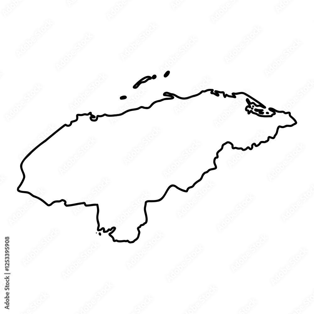 Obraz premium Honduras Map vector template sketch illustration