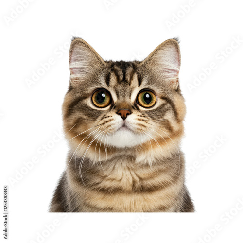 Adorable Tabby Kitten with Wide Eyes - Close-Up Portrait
