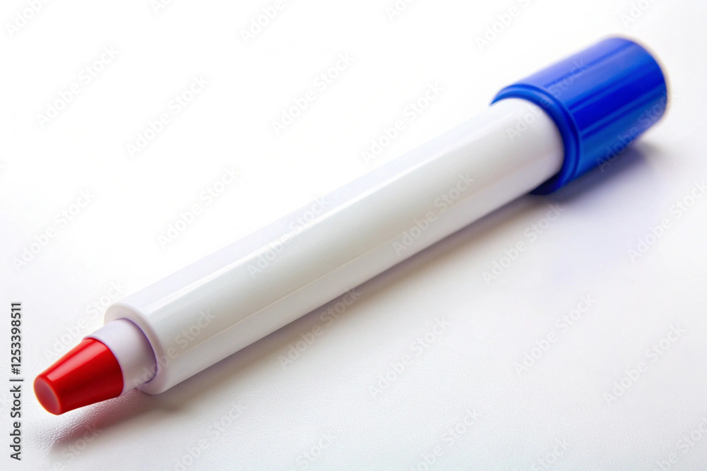 Red and Blue Dry-Erase Marker: A close-up shot of a red and blue dry-erase marker, isolated against a clean white background. The vivid colors and clean lines create a sharp and crisp visual. Red and Blue Dry-Erase Marker: A close-up shot of a red and blue dry-erase marker, isolated against a clean white background. The vivid colors and clean lines create a sharp and crisp visual.