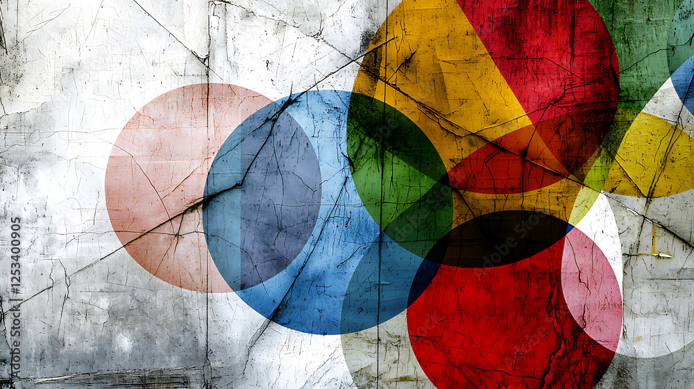 Fototapeta premium A colorful abstract painting with a lot of circles. generated using AI