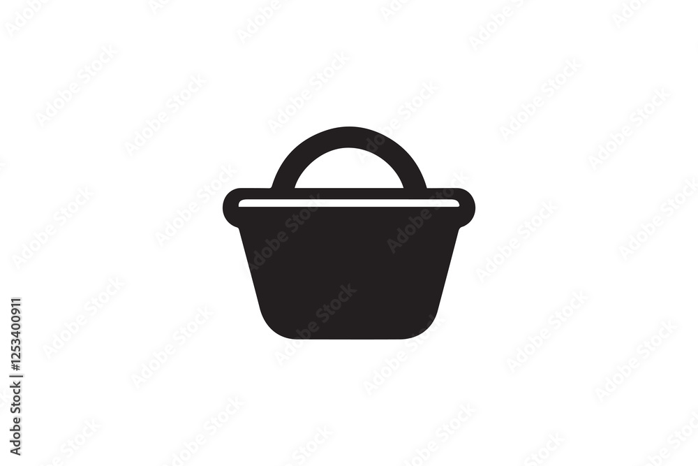basket icon vector silhouette isolated in white background basket icon vector silhouette isolated in white background