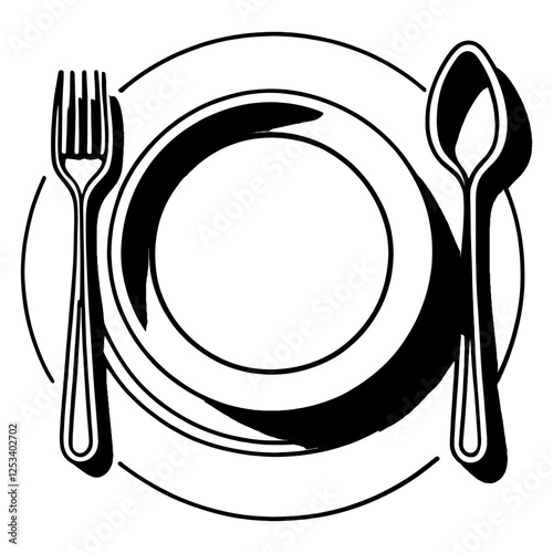 Amazing knife, spoon, and fork Image graphic icon logo design abstract concept vector stock. Can be used as a symbol related to food or tools.
