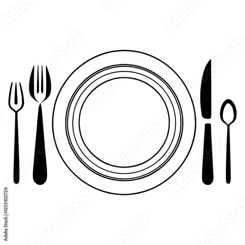 Amazing knife, spoon, and fork Image graphic icon logo design abstract concept vector stock. Can be used as a symbol related to food or tools.