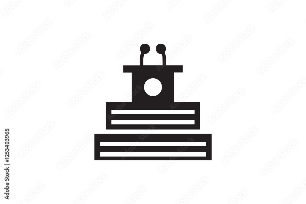 podium icon vector silhouette isolated in white background podium icon vector silhouette isolated in white background
