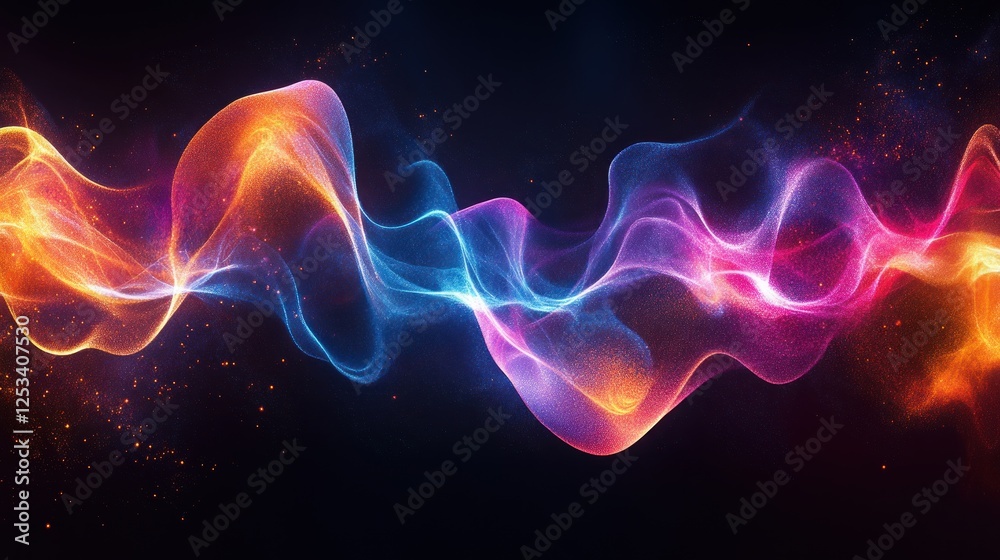 Abstract Colorful Energy Wave Flowing Through Space Abstract Colorful Energy Wave Flowing Through Space