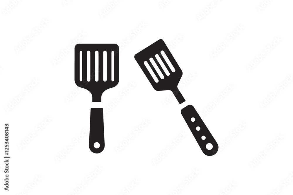 spatula icon vector silhouette isolated in white background spatula icon vector silhouette isolated in white background