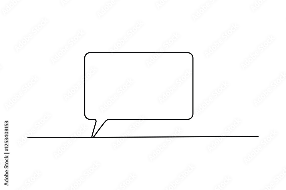 Naklejka premium Speech bubble shape continuous single line drawing of minimalist outline vector illustration 