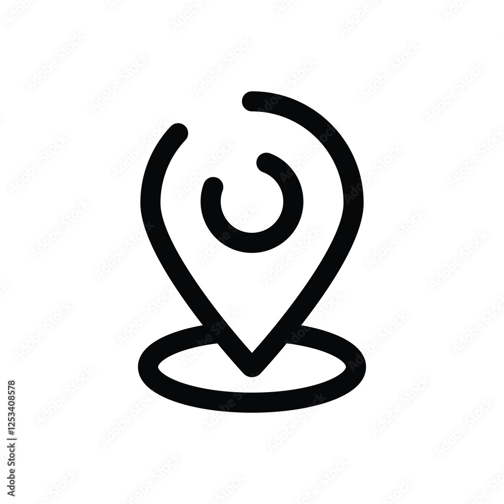 Minimalist Black Line Location Icon for Maps and Navigation Apps Minimalist Black Line Location Icon for Maps and Navigation Apps