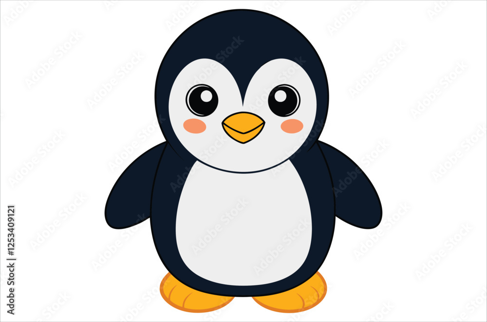 Obraz premium penguin vector, icon vector illustration, penguin silhouette of a penguin isolated on a white background, eps, png, svg, vector,