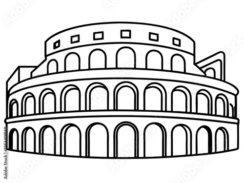 Coliseum in Rome, Italy Illustration - Stock Vector Art