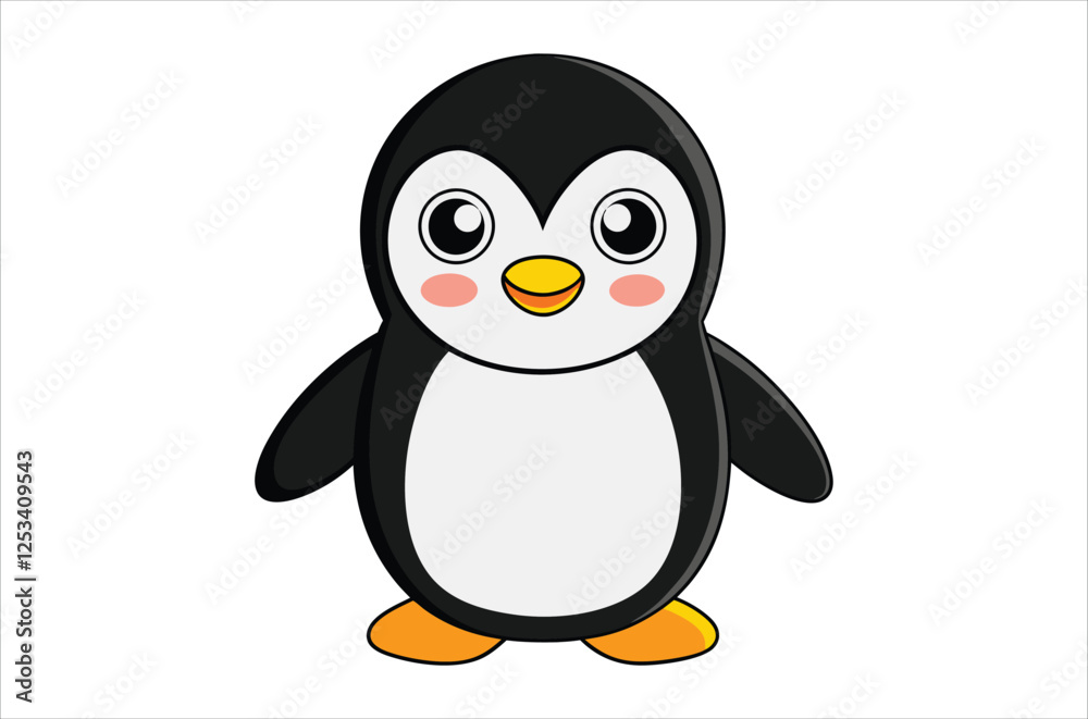 Fototapeta premium penguin vector, icon vector illustration, penguin silhouette of a penguin isolated on a white background, eps, png, svg, vector,