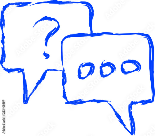 Question answer icon in doodle style. line icon style. icons associated with online courses. vector illustration of educational elements