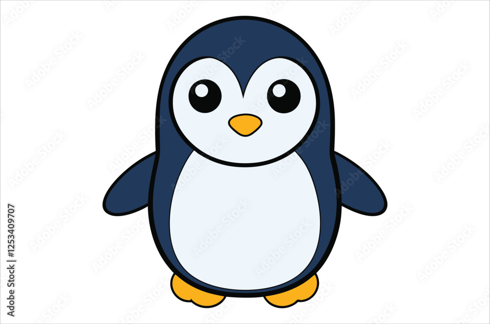 Fototapeta premium penguin vector, icon vector illustration, penguin silhouette of a penguin isolated on a white background, eps, png, svg, vector,