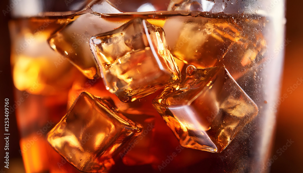 Close-Up of Ice Cubes Floating in a Cold Glass of Tea Close-Up of Ice Cubes Floating in a Cold Glass of Tea