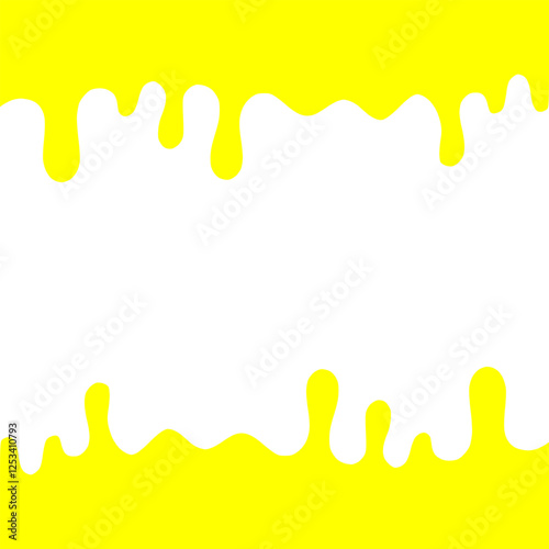 Caramel melting, dripping down with thin sugar streams. Maple liquid syrup leaking. Amber gold bee honey fluid flowing, drops, trickles. Flat graphic vector illustration isolated on white background