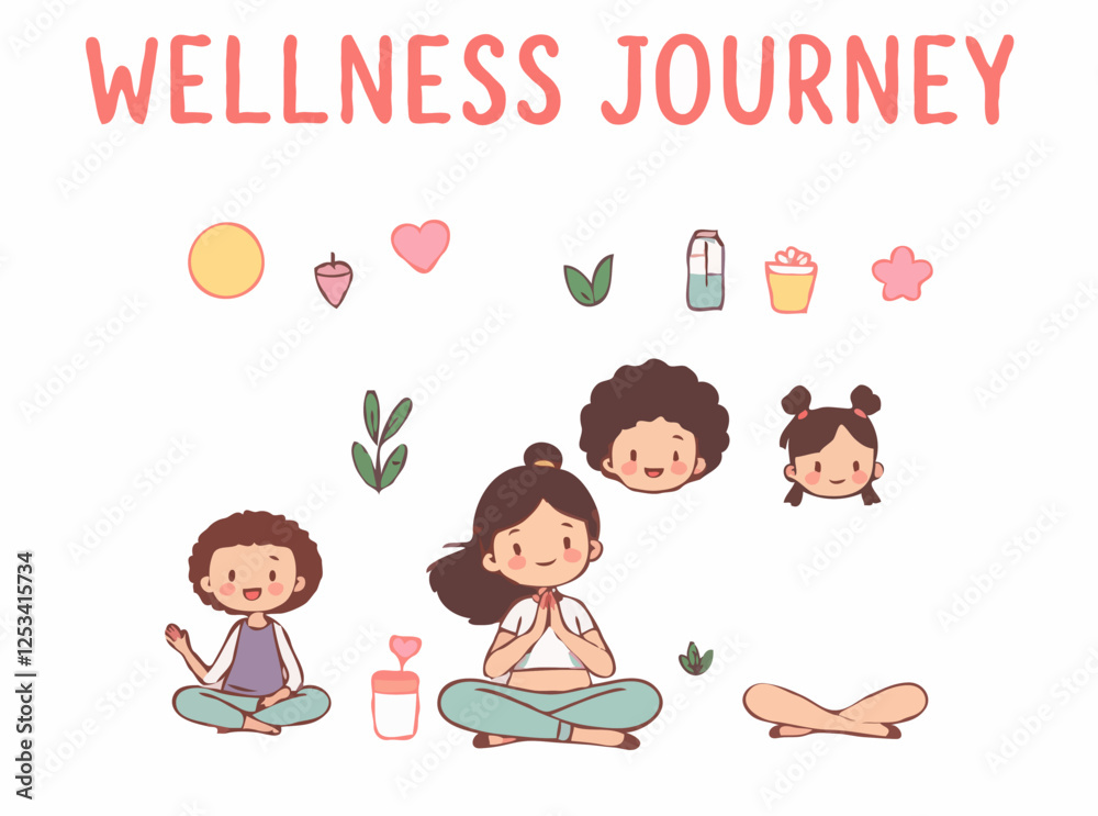 Wellness Journey and Self-Care Vector Illustration Bundle Wellness Journey and Self-Care Vector Illustration Bundle
