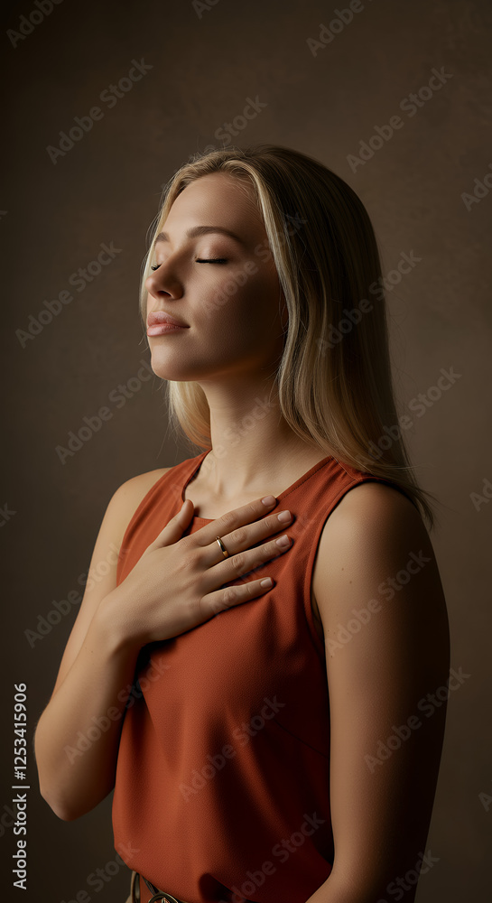 Serene Reflection: Portrait of a Woman in Quiet Contemplation, Beauty, Mindfulness, Portrait, Peace, Spirituality Serene Reflection: Portrait of a Woman in Quiet Contemplation, Beauty, Mindfulness, Portrait, Peace, Spirituality