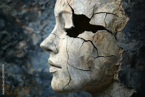 broken face of a woman