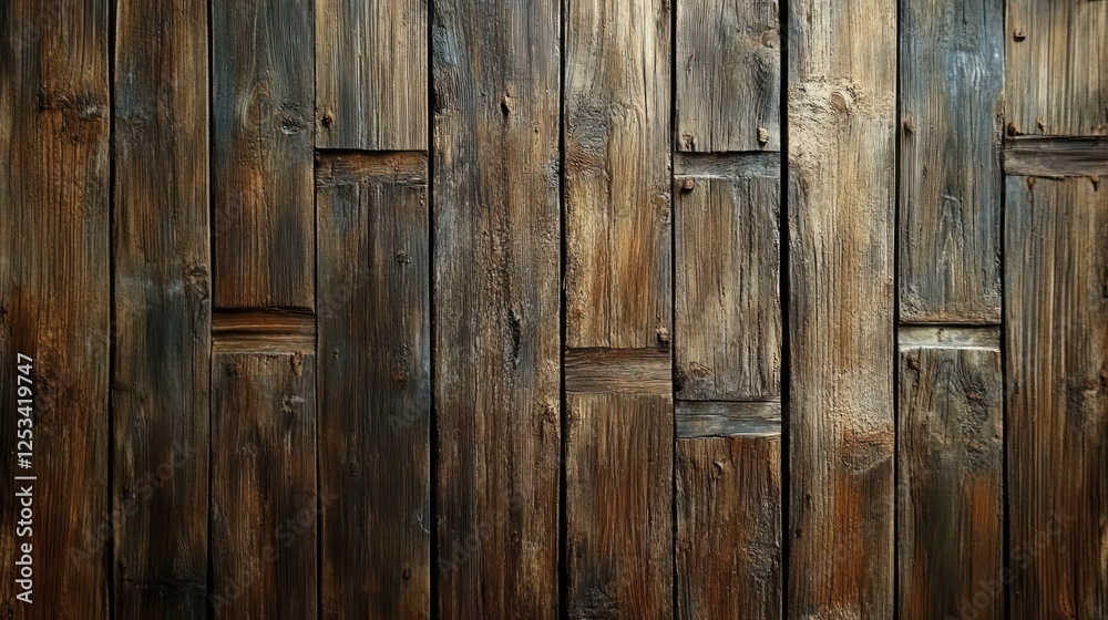 A textured wooden wall with varying shades and patterns, showcasing rustic charm. A textured wooden wall with varying shades and patterns, showcasing rustic charm.