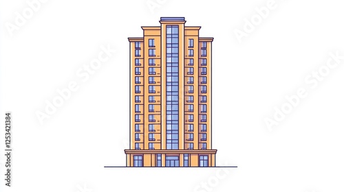 Modern Apartment Building Exterior Illustration photo