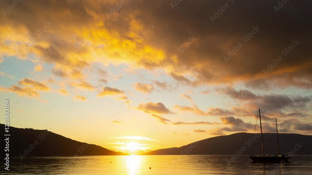 Timelapse of stunning textured sky in the mountains on the seashore Timelapse of stunning textured sky in the mountains on the seashore