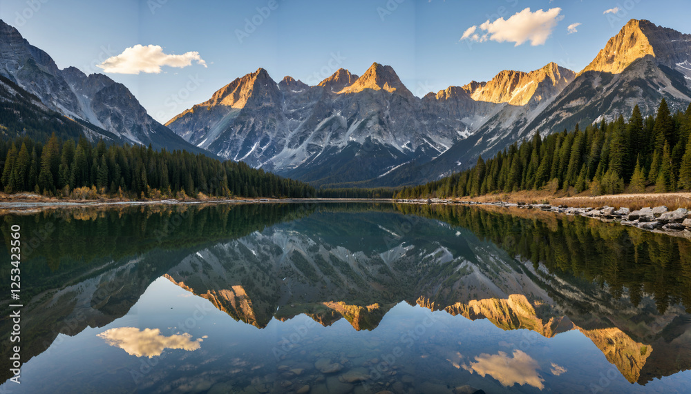 Fototapeta premium Le reflet du montagne dans un lac