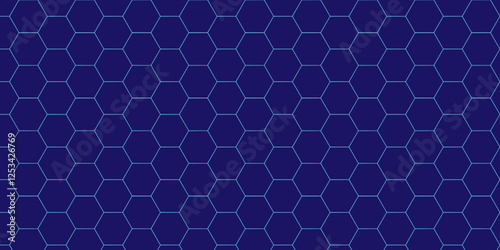 Hexagonal netting. Honeycomb background. Science Technologic Hexagonal Pattern Light Conceptual Illustration. Modern seamless pattern design with hexagonal molecular structures, technology. Realistic.