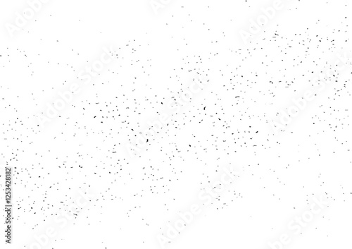 Snow, stars, twinkling lights, rain drops on black background. Abstract vector noise. Small particles of debris and dust. Distressed uneven grunge texture overlay.