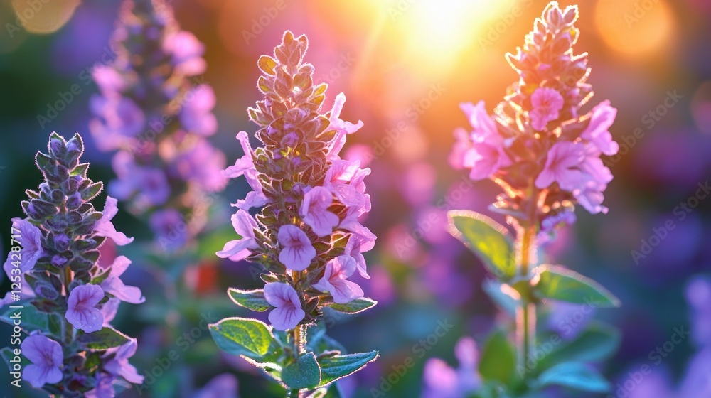 Sunset lavender flowers garden bloom summer Sunset lavender flowers garden bloom summer