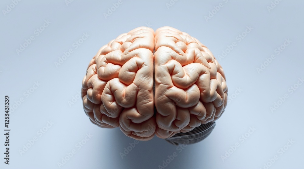 Detailed Brain Model on Plain Background for Medical Study or Education Detailed Brain Model on Plain Background for Medical Study or Education