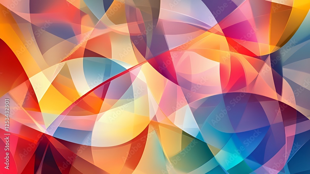 Abstract Colorful Shapes Intertwined Design Abstract Colorful Shapes Intertwined Design
