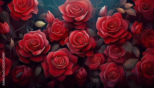 red roses valentine background