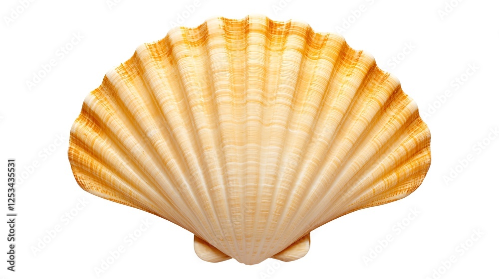 Isolated Light Orange Scallop Shell Isolated Light Orange Scallop Shell