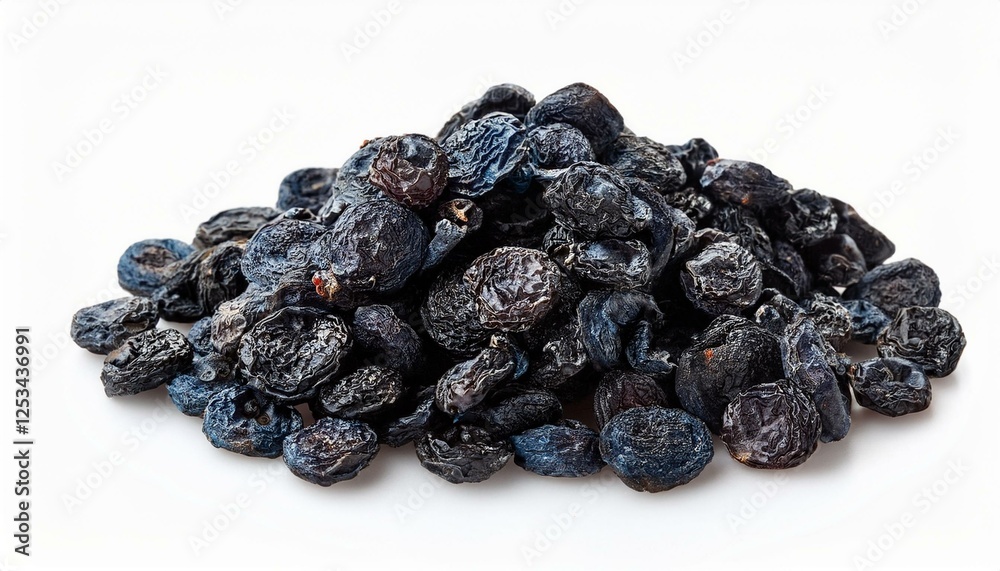 dried blueberries on white background dried blueberries on white background