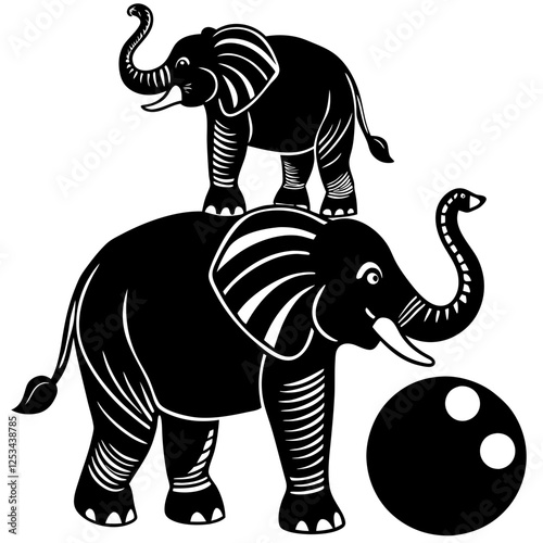 African elephant Loxodonta vector art illustration photo