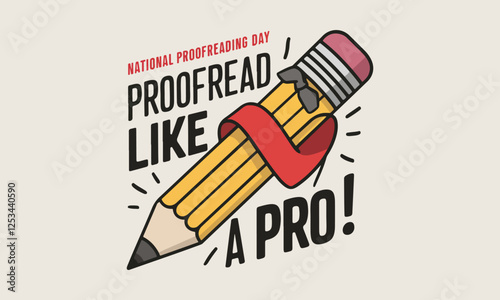 National Proofreading Day Vector Design | T-Shirt, Poster, Sticker, Social Media & Animated GIF | Solid Colors, No Gradient, Vector Illustration. Print ready eps